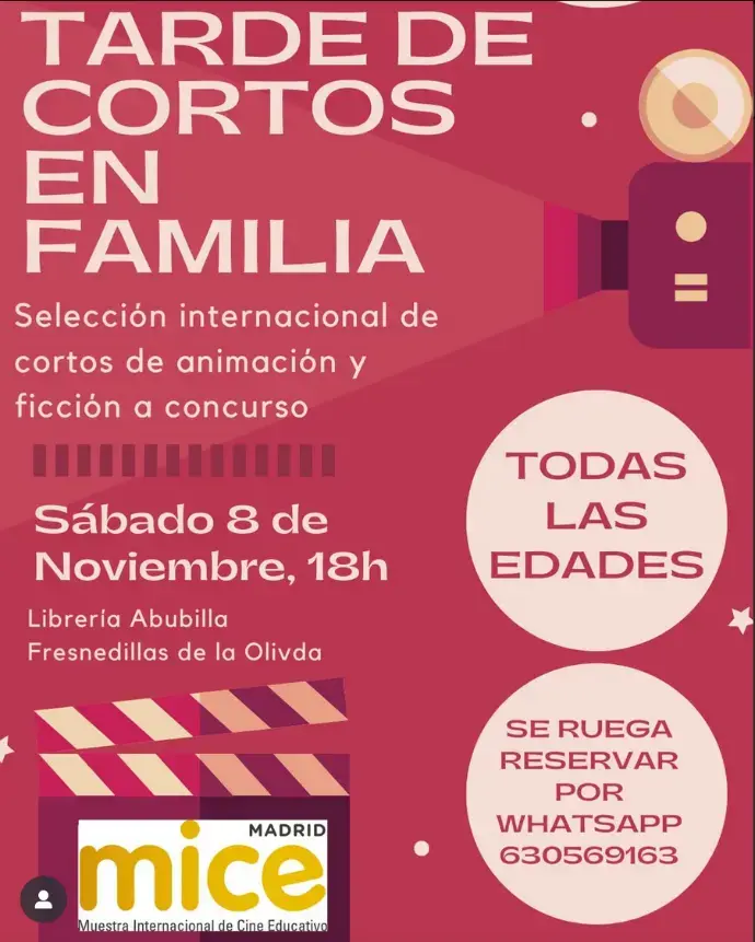 Cartel Tarde de Cortos en Familia